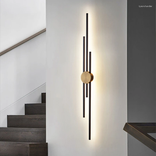 Lamps Wall Modern Long Lamp Luxury Minimalist Black And Gold Lights Creative Bedroom Bedside Light Aisle TV Background Decoration Home
Lamps Wall Modern Long Lamp Luxury Minimalist Black And Gold Lights Creative Bedroom Bedside Light Aisle TV Background Decoration Home