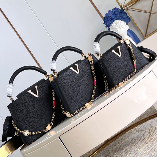 Handle Women Designer Shoulder Bags Capucines Black Flower Padlock MM BB mini Totes Crossbody Bag Aurillon Leather Handbags Woman Mid Size Luxury Purses Handbag, Black mini
Handle Women Designer Shoulder Bags Capucines Black Flower Padlock MM BB mini Totes Crossbody Bag Aurillon Leather Handbags Woman Mid Size Luxury Purses Handbag, Black mini