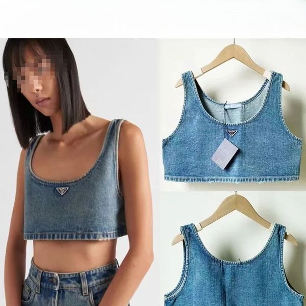 New triangle denim undershirt back ladies early spring metal undershirt casual, Blue
New triangle denim undershirt back ladies early spring metal undershirt casual, Blue