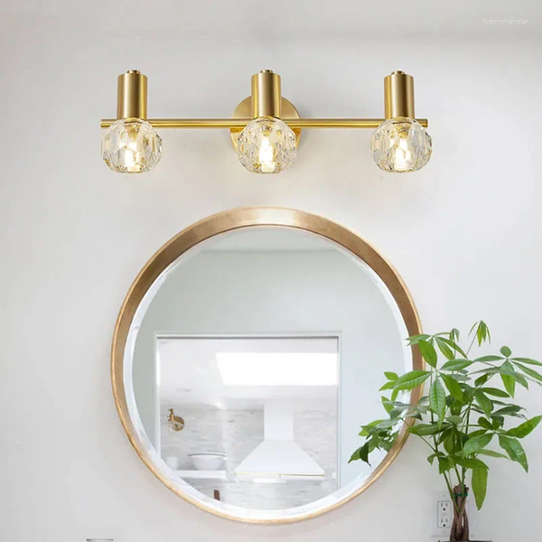 Lamps Wall Biewalk Modern Luxury Copper Crystal Mirror Lamp Golden Simple Bathroom Dressing Table Cabinet Lighting
Lamps Wall Biewalk Modern Luxury Copper Crystal Mirror Lamp Golden Simple Bathroom Dressing Table Cabinet Lighting