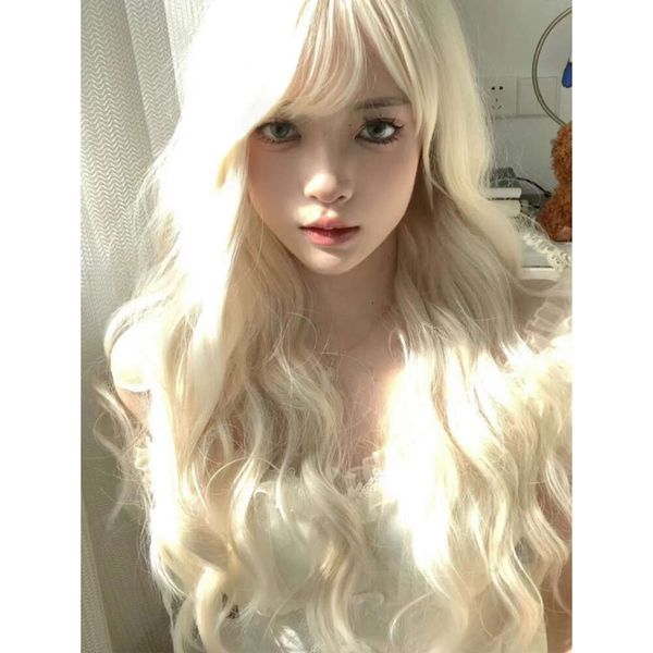 

Wholesale of Platinum Wigs, Women's Curly Hair, Full Top Hair Sets, Internet Famous Barbie Fashion, Lolita Simulation, Natural Full Head