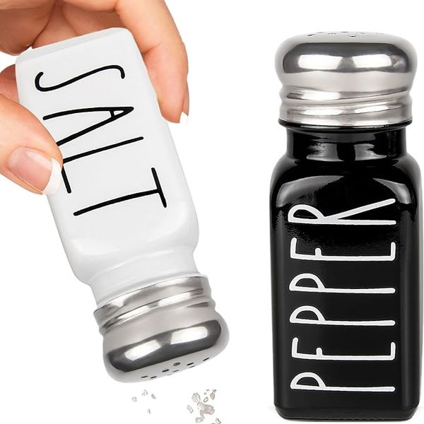 Brighter Barns Salt and Pepper Seasoning Jar Set - Cute Modern Farmhouse Kitchen Home Restaurant Vintage Glass Black and White Shaker Cup Set with Stainless Steel Lid
Brighter Barns Salt and Pepper Seasoning Jar Set - Cute Modern Farmhouse Kitchen Home Restaurant Vintage Glass Black and White Shaker Cup Set with Stainless Steel Lid