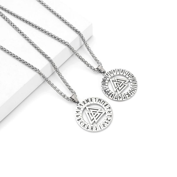 Nordic Viking text triangle knot titanium pendant necklace Trendy men's fashion necklace
Nordic Viking text triangle knot titanium pendant necklace Trendy men's fashion necklace