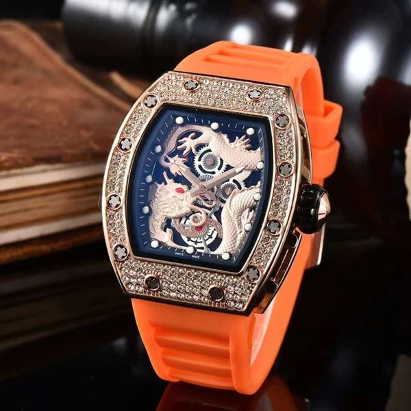 New barrel-shaped men's waterproof glow-in-the-dark fashion Dragon Face men's quartz watch, Black
New barrel-shaped men's waterproof glow-in-the-dark fashion Dragon Face men's quartz watch, Black