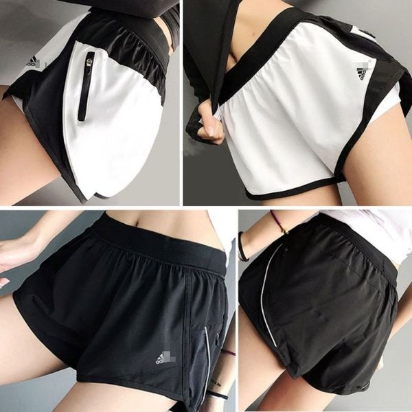 

Sports shorts female summer new fake two pieces quick dry loose anti-glare high-waisted thin yoga fitness shorts running, White
