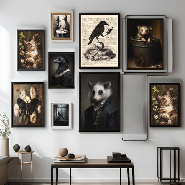 1 piece unframed painting print,possum in a trash can, vintage art, dark college, gothic victorian style art
1 piece unframed painting print,possum in a trash can, vintage art, dark college, gothic victorian style art