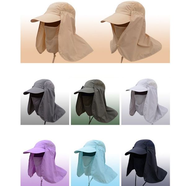 

Protective Chapeu Feminino Neck Cover Ear Flap UV Protection Men Women Sun Hats Fishing Hat, Light gray
