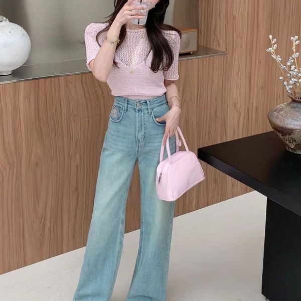 Mint Mambo Spring New Back Pocket Embroidery Narrow Straight Leg Wide Leg Jeans Long Pants, Blue
Mint Mambo Spring New Back Pocket Embroidery Narrow Straight Leg Wide Leg Jeans Long Pants, Blue