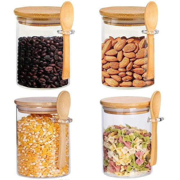 Storage Bottles Jars 18 oz airtight glass jar with lid and spoon candy transparent spice small food storage container H240425
Storage Bottles Jars 18 oz airtight glass jar with lid and spoon candy transparent spice small food storage container H240425