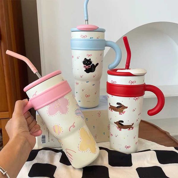 Large Capacity Cute Cat Thermos Cup With Handle Lid Straw Portable 316 Stainless Steel Water Bottle Office Coffee Tea Ice CreamC241125, Black
Large Capacity Cute Cat Thermos Cup With Handle Lid Straw Portable 316 Stainless Steel Water Bottle Office Coffee Tea Ice CreamC241125, Black