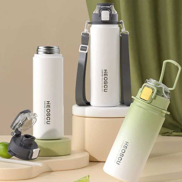 316 Stainless Steel Thermos Outdoor Portable Leak-proof Water Bottles with Straw Lid Sport Vacuum Flask Bottle 600/800MLC241125, Black
316 Stainless Steel Thermos Outdoor Portable Leak-proof Water Bottles with Straw Lid Sport Vacuum Flask Bottle 600/800MLC241125, Black