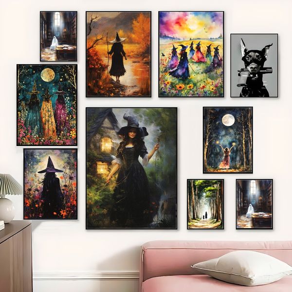 1 piece unframed painting print,witch in the forest, witch art, Halloween gifts,creative waterproof canvas poster, bedroom, office
1 piece unframed painting print,witch in the forest, witch art, Halloween gifts,creative waterproof canvas poster, bedroom, office