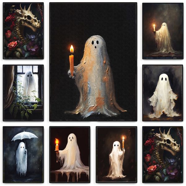 1 piece unframed painting print, Ghost holding a candle, haunted ghost, Halloween gift,creative waterproof canvas poster, bedroom, office
1 piece unframed painting print, Ghost holding a candle, haunted ghost, Halloween gift,creative waterproof canvas poster, bedroom, office