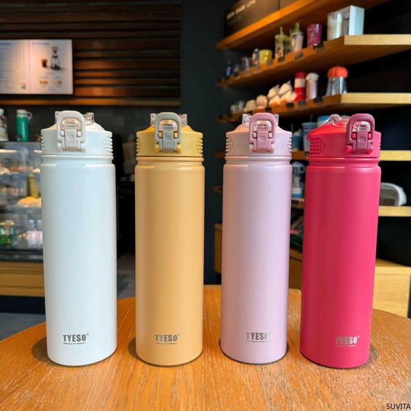 Tyeso 600/750ML Thermos Bottle With Straw Stainless Steel Car Cup Sports Water Bottles Keeps Cold and Hot Thermal Mu241125, Black
Tyeso 600/750ML Thermos Bottle With Straw Stainless Steel Car Cup Sports Water Bottles Keeps Cold and Hot Thermal Mu241125, Black