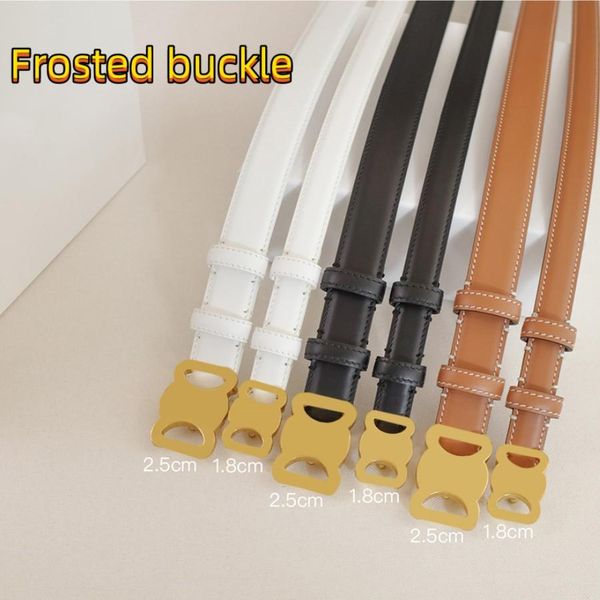 Classic Frosted Buckle Women's Belt Width 1.8 CM & 2.5 CM Genuine Leather Party Belts with 3 Colors, A3
Classic Frosted Buckle Women's Belt Width 1.8 CM & 2.5 CM Genuine Leather Party Belts with 3 Colors, A3