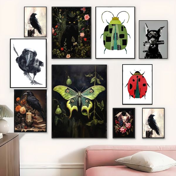 1 piece unframed painting print,albino fruit bats, vintage floral art, gothic horror art, halloween gifts,creative waterproof canvas poster
1 piece unframed painting print,albino fruit bats, vintage floral art, gothic horror art, halloween gifts,creative waterproof canvas poster
