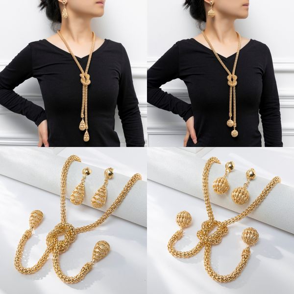 Fashion jewelry 2-piece set with long chain style necklace and earrings, Golden
Fashion jewelry 2-piece set with long chain style necklace and earrings, Golden