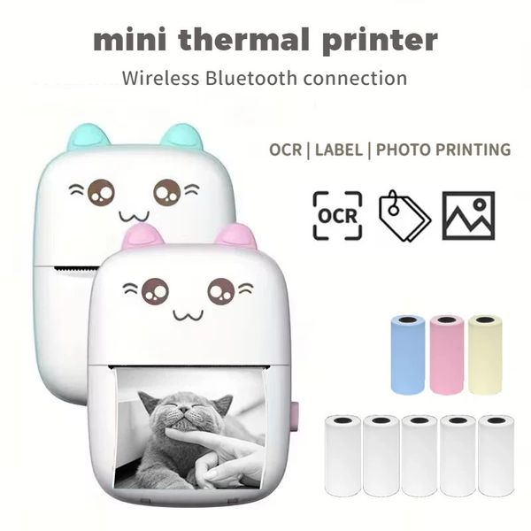 C9 Mini Portable Thermal Printer Wireless Label Memo Machine 200dpi Bluetooth Inkless Pocket Printer Mobile Note Printing Paper 241125