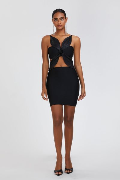 sexy black floral dress with bow embellished bandage dress party nightclub party mini bandage slim bodycon tight dress summer HL1720
sexy black floral dress with bow embellished bandage dress party nightclub party mini bandage slim bodycon tight dress summer HL1720