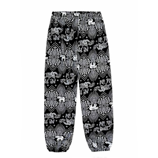 Men and women with the same spring and summer thin casual pants black and white elephant print can wear home air conditioning pants beach sunscreen pants, Multi
Men and women with the same spring and summer thin casual pants black and white elephant print can wear home air conditioning pants beach sunscreen pants, Multi