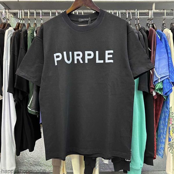 

24SS Purple Brand T Shirt Size XS-5XL Large Designer Tees Mens T-Shirt Homme T Shirts Women Loose Clothing Luxury Designers Short Sleeve Spring Summer Tide Tee, Black a