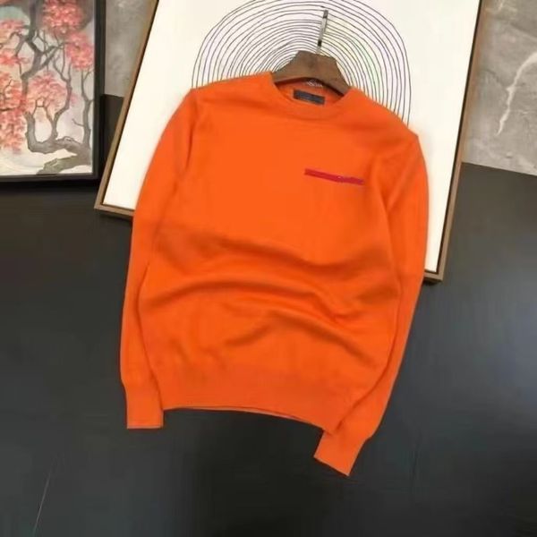 Orange Turtleneck Mens Sweaters Jumpers Wool Sweatshirts Un…
