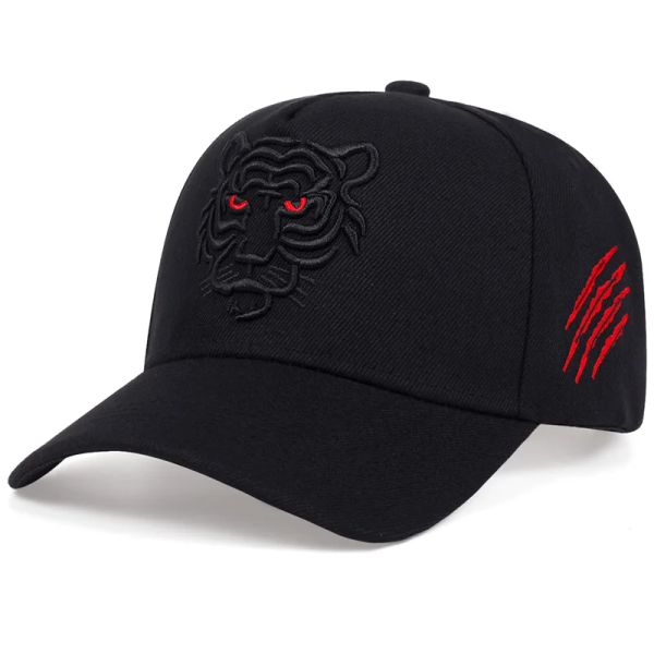 

New Cotton Black Tiger Embroidery Baseball Cap Men Women Hip Hop Hat Summer Leisure Trucker Caps Unisex Snapback Hats Gorras