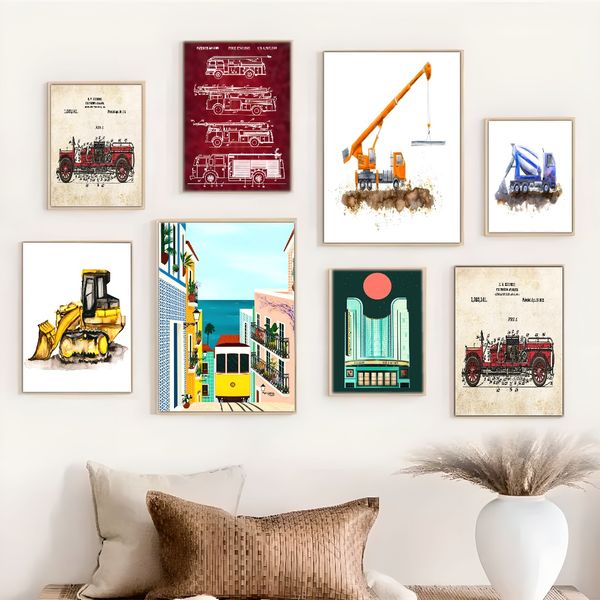1 piece unframed painting print, Modern minimalist car art, toy car, school bus, ambulance, excavator, off-road vehicle art
1 piece unframed painting print, Modern minimalist car art, toy car, school bus, ambulance, excavator, off-road vehicle art