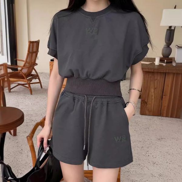 set women 2 pieces new fashion alexw summer new fashion Letter embroidery t shirt women high waisted short top elastic waist shorts, Pink
set women 2 pieces new fashion alexw summer new fashion Letter embroidery t shirt women high waisted short top elastic waist shorts, Pink