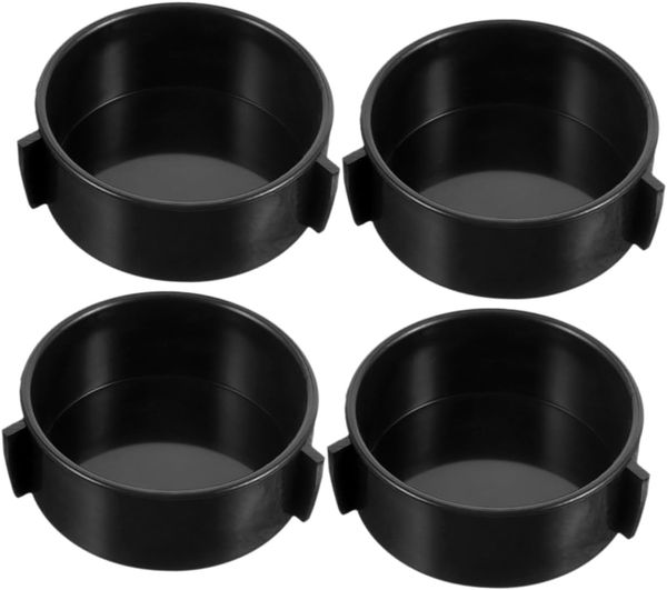 COLLBATH 4pcs Worm Tray Reptile Water Dish Worm Dish Turtle Water Bowl Snake Water Bowl Convenient Water Bowl Terrarium Feeding Bowl Household Water Bowl Ceramic Water Bowl Ceramics Black