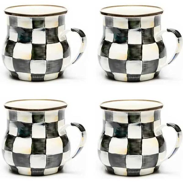 Mugs kenzie Children Courtly Check enamel cup set black and white coffee cups 4 sets J240428, Yellow
Mugs kenzie Children Courtly Check enamel cup set black and white coffee cups 4 sets J240428, Yellow