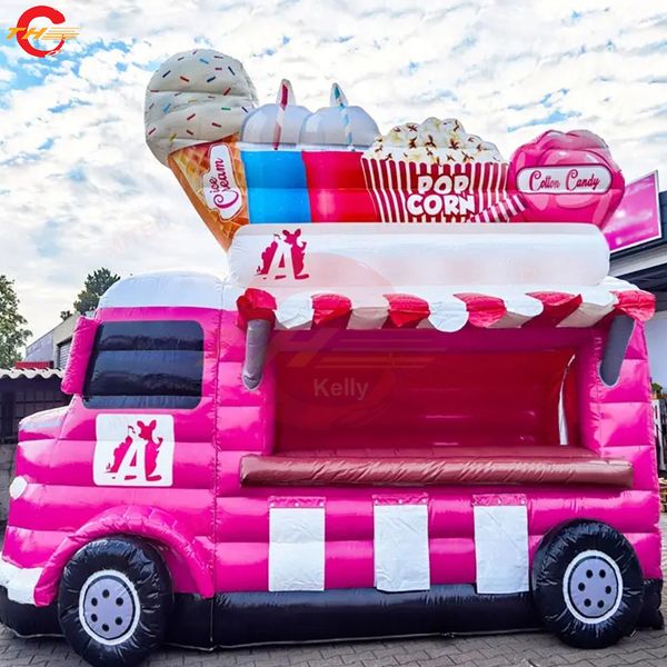 4mLx2.5mWx3.5mH (13.2x8.2x11.5ft) free door ship inflatable food truck ice cream Inflatable Concession Stand Truck Event Food Drink Tent Booth