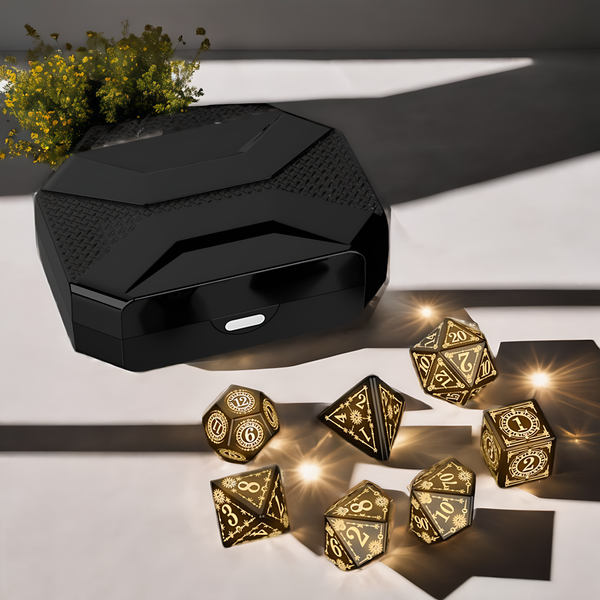 Gaming Dice Sets with BLUE LED Light: USB Rechargeable, Easy-to-Read, High-Quality ABS Material, Perfect for Game Lovers. Glowing Dice Adds Fun to D&D, RPG, Board Games.