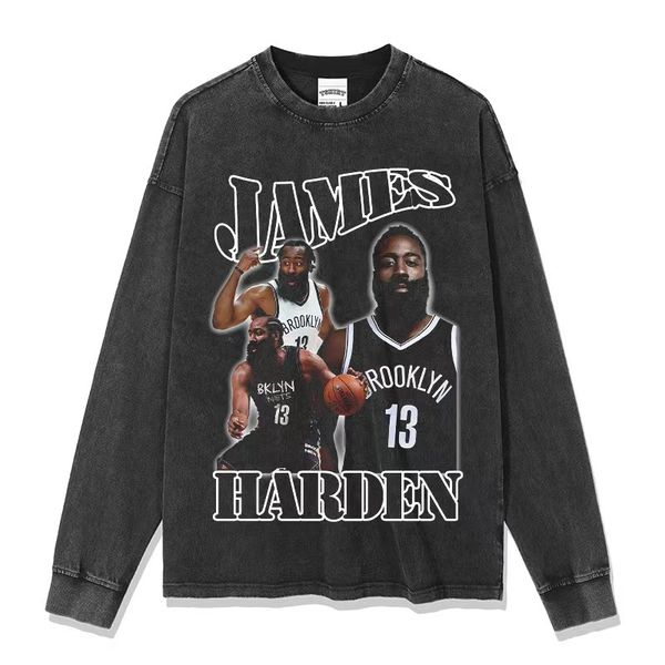 

vintage cross-border Vintage James Harden Harden printed T-shirt loose neckline digital direct print digital, Style-20