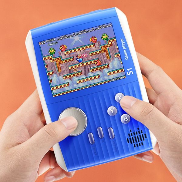 Newest S1 Mini Handheld Video Game Consoles Built In 666 Games Retro Game Player Gaming Console Two Roles Gamepad Birthday Gift for Kids and Adults
