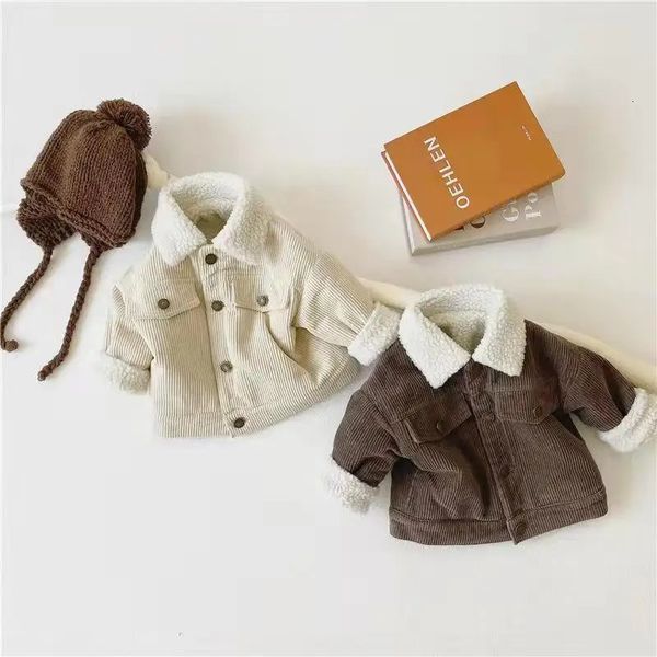 

Corduroy Girls and Boys Jackets Childrens Clothing Baby Toddler Boy Clothes Long Sleeves Autumn Green Cute Jacket 309814 240122, Beige 309814