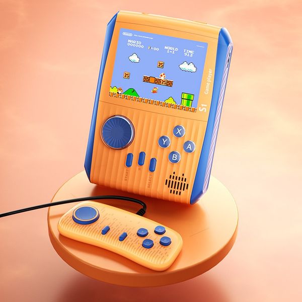 S1 Mini Handheld Video Game Consoles Built In 666 Games Retro Game Players Gaming Console Host Two Roles Gamepad Birthday Gift for Kids and Adults