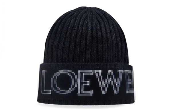 

2023 Fashion woollen woven hat lady designer beanie cap Men's cashmere loewf knitted hat Winter warm hat gift i2, Black