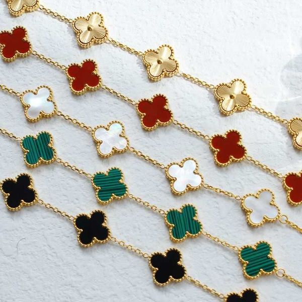 Designer Jewelery Vans Double-sided Four-leaf Clover Five Flowers van cleef Bracelet Women Titanium Steel Hand Jewelry Gifts with Box
Designer Jewelery Vans Double-sided Four-leaf Clover Five Flowers van cleef Bracelet Women Titanium Steel Hand Jewelry Gifts with Box