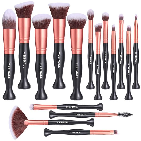 

BS-MALL Makeup Brushes Stand Up Premium Foundation Powder Concealers Eye Shadows Makeup 16 Pcs Brush Set