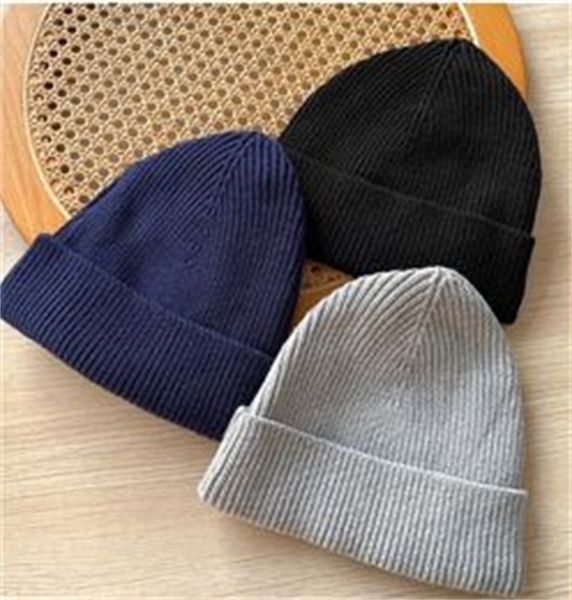 

2023 Polo Bear Embroidery Knit Cuffed Beanie Winter Hat y2, Black