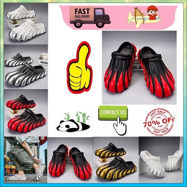 

Men Platform Slippers Casual Designer Slides Woman Anti Slip Wear-resistant Weight Low Cut Super Soft Soles Sandals Flat Summer Beach Slipper 943 Per, Red