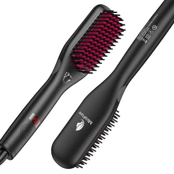 MiroPure Hair Straightener Brush Heated Straightening Brush with Ionic Generator, 30s Fast MCH Ceramic Even Heating, 11 Temperature Control
MiroPure Hair Straightener Brush Heated Straightening Brush with Ionic Generator, 30s Fast MCH Ceramic Even Heating, 11 Temperature Control