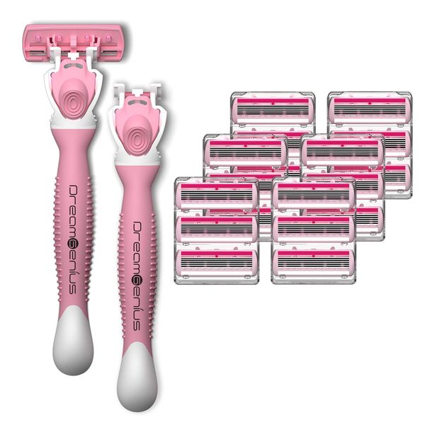 DreamGenius Razors for Women Shaving,6-Blade Includes 2 Handles and 19 Refills,Value Shaver Pack, Non-Slip Travel Carry,Pink
DreamGenius Razors for Women Shaving,6-Blade Includes 2 Handles and 19 Refills,Value Shaver Pack, Non-Slip Travel Carry,Pink