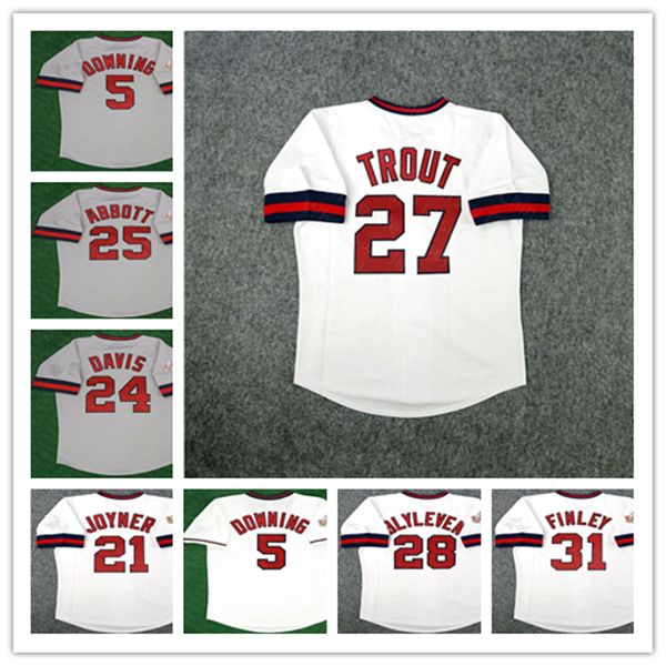 

Custom 1989 California All Star Vintage Baseball Jersey Mike Trout Brian Downing Wally Joyner Bert Blyleven Chuck Finley Chili Davis Jim Abbott Angel ANGELES 4XL, Men retro grey with 1989 all star patch