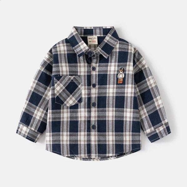 Spring Korean Children Boy Tshirt Cotton Long Sleeve Turn Down Collar Plaid Baby Shirt Cartoon Bear Embroidery Kid Tops 240122, Beige
Spring Korean Children Boy Tshirt Cotton Long Sleeve Turn Down Collar Plaid Baby Shirt Cartoon Bear Embroidery Kid Tops 240122, Beige