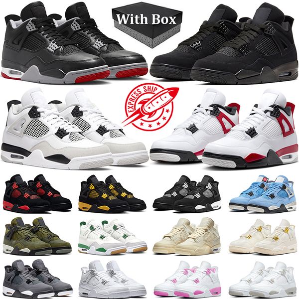 With Box 4s Bred Reimagined Basketball Shoes Jumpman 4 Men Women Black Cat Medium Olive Red Cement Thunder Military Black Sail Mens Trainers Outdoor Sneakers, #19
With Box 4s Bred Reimagined Basketball Shoes Jumpman 4 Men Women Black Cat Medium Olive Red Cement Thunder Military Black Sail Mens Trainers Outdoor Sneakers, #19