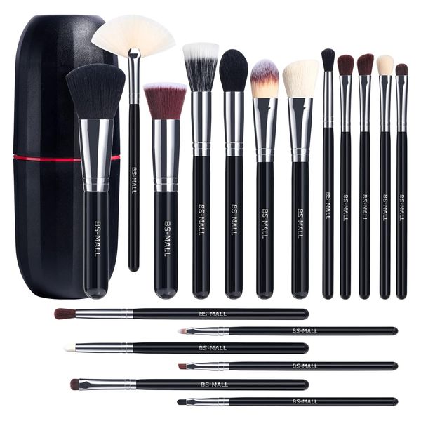 Makeup Brushes BS-MALL Premium Synthetic Foundation Powder Concealers Eye Shadows Makeup 18 Pcs Brush Set, Black Color with Case
Makeup Brushes BS-MALL Premium Synthetic Foundation Powder Concealers Eye Shadows Makeup 18 Pcs Brush Set, Black Color with Case