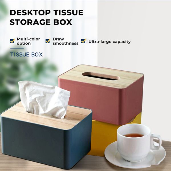 

multi functional tissue box, household department store paper drawer, bathroom light luxury storage box, bamboo and wood cover, simple and large capacity