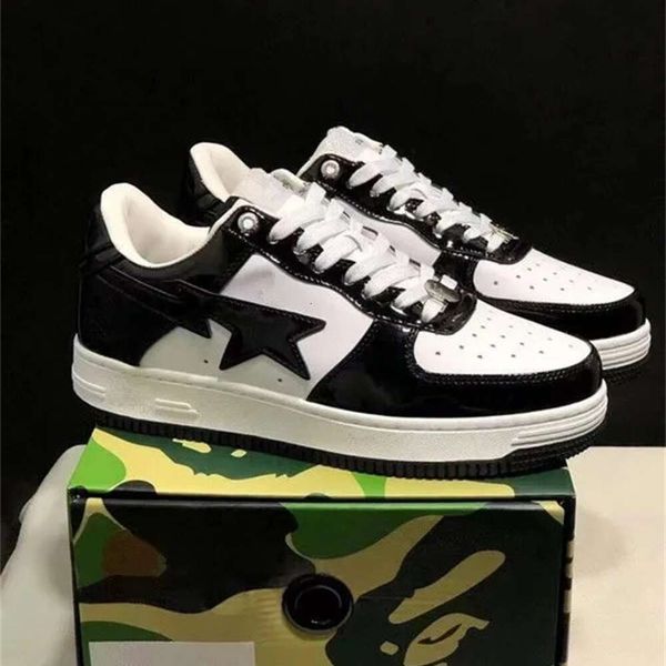 

with Box Bapestass Sta Casual Shoes Sk8 Low Men Women Black White Pastel Green Blue Suede Mens Womens Trainers Outdoor Sports Walking Jogging Shoe, 33